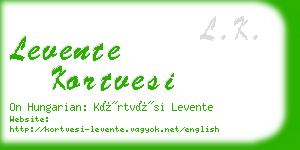 levente kortvesi business card